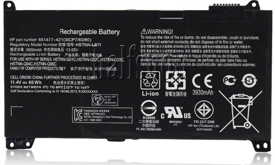 RR03XL Battery FOR HP ProBook 430 440 450 455 470 G4 HSTNN-UB7C/LB71 RR03048XL