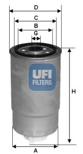 Fuel filter Filter Insert 24.444.00 UFI for NISSAN LARGO TERRANO II Van PRIMERA - Image 4