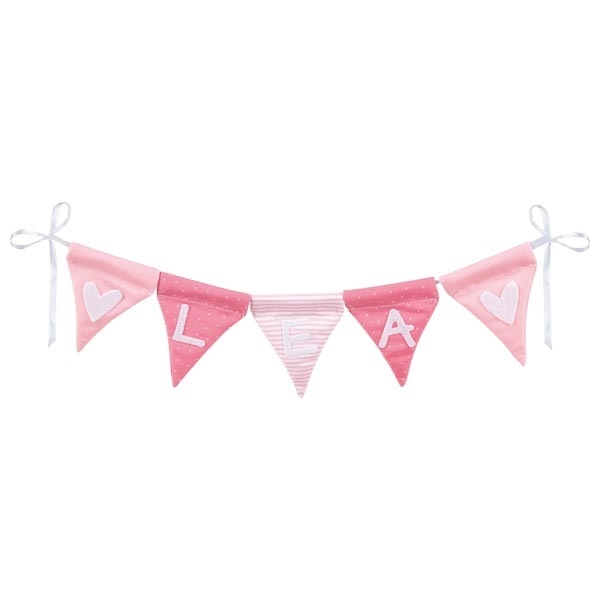 Goki Fabric Bunting Make Pink with 10 Flags and Alphabet Characters - Image 8
