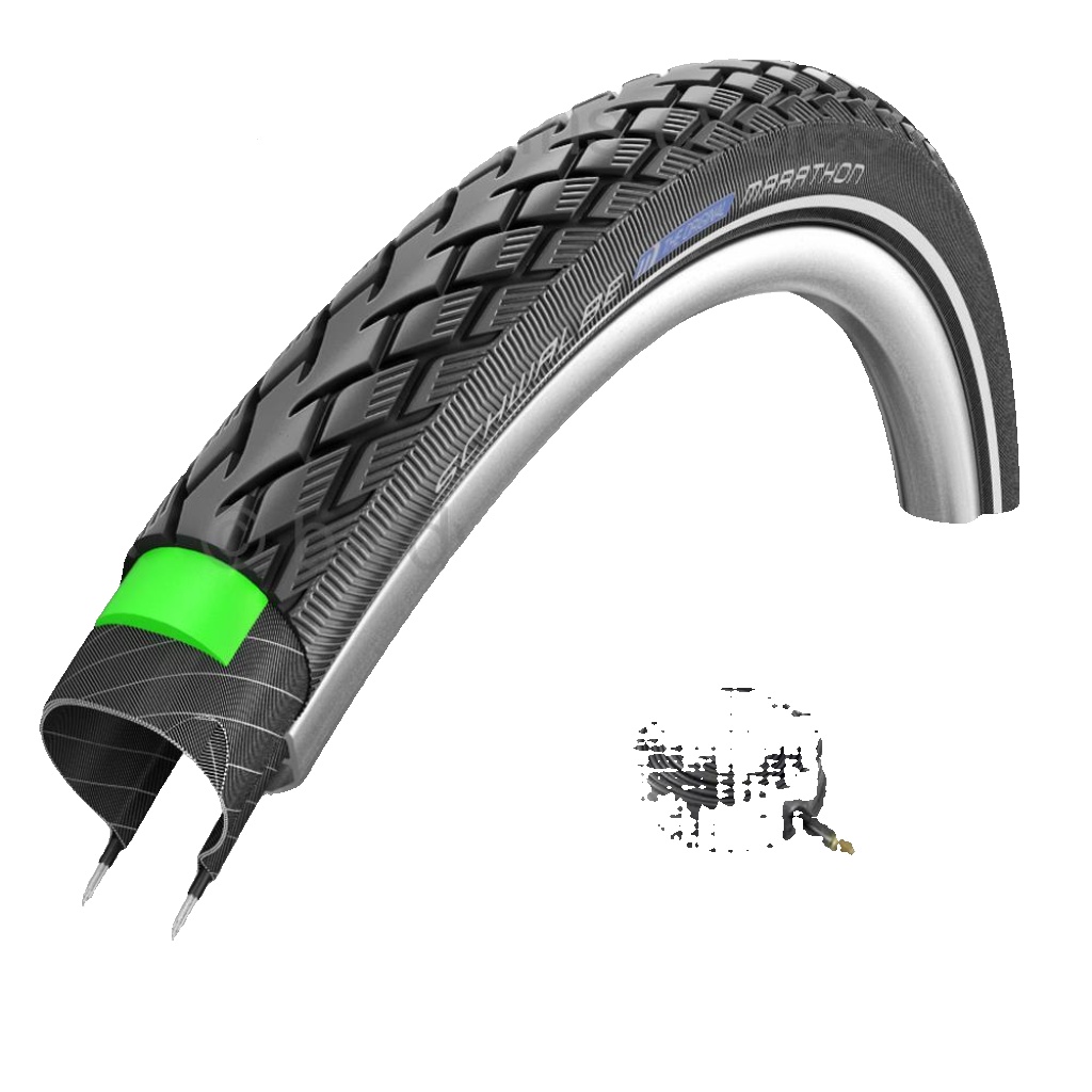 2x Schwalbe MARATHON 700 x 38c Puncture Protected Bike TYRES + BALDYS MINI PUMP