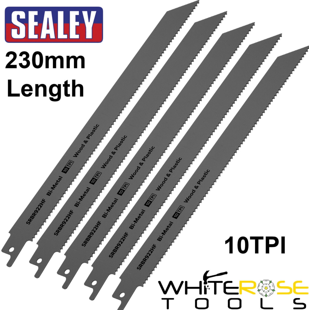Sealey SRBR922HF Reciprocating Saw Blade for Wood & Plastics 230mm 10tpi - Pa