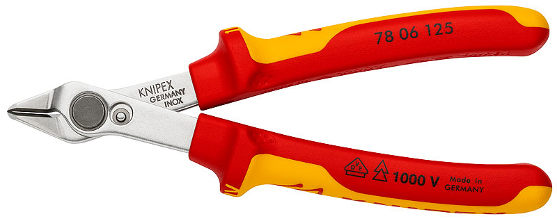 Knipex 78 06 125 VDE Diagonal Super Knips Diagonal Flush Cut Side Cutter Pliers
