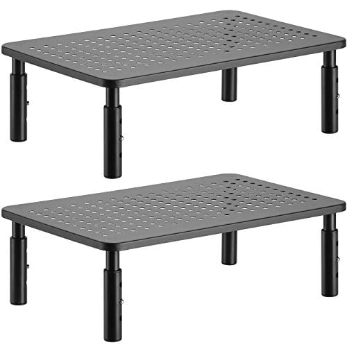 Wali Monitor Risers For 2 Monitors Computer Monitor Stand For 2 Monitors Dual Monitor Riser Laptop Riser For Desk Adjustable Underneath 811278022805