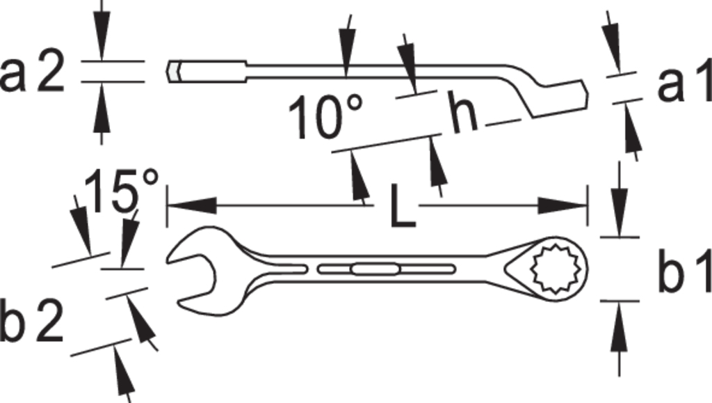 GEDORE Germany 1 B 29mm Offset Combination Spanner 29 mm Vanadium Steel Polished