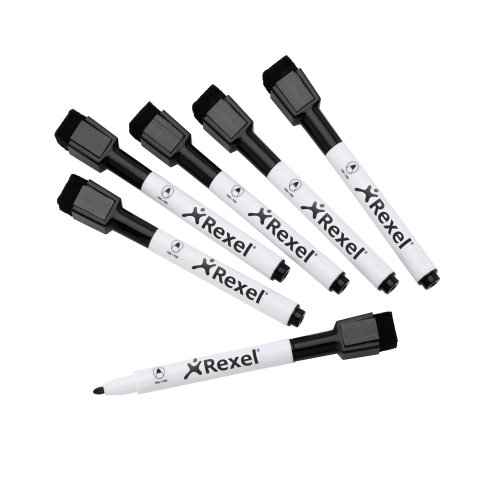 Nobo Unisex Nero Marker Cancellabile A Secco Confezione 6 - Immagine 2