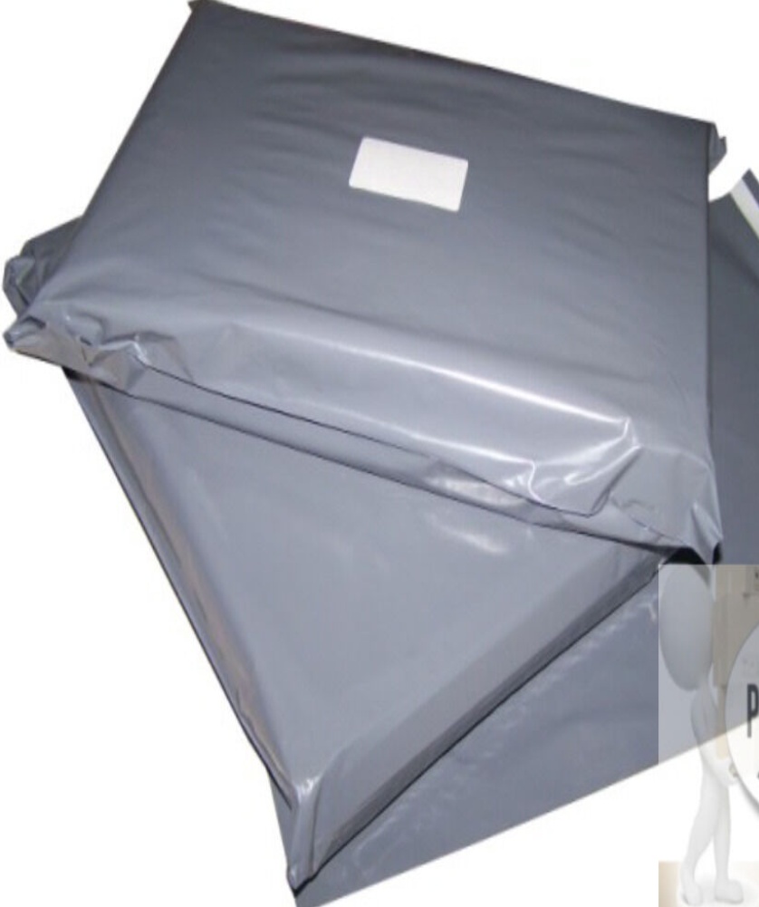 50 x GREY POSTAGE MAILING POSTAL BAGS *100% RECYCLABLE* 14"" x 21"" / 350x525mm