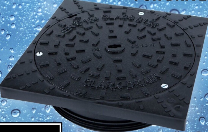 Clark Drain B125 300mm Ductile Iron Square to Round Locked Manhole Cover & Frame