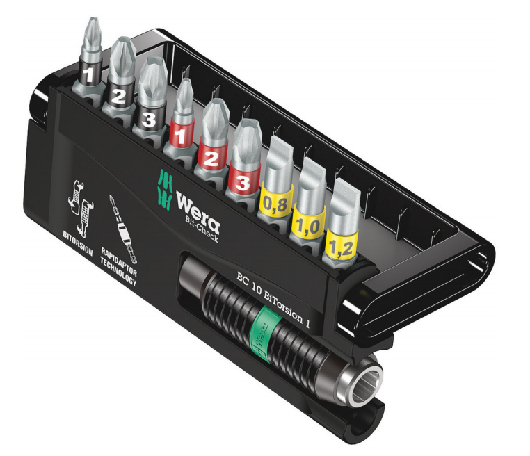 Wera 05056374001 Bit-Check BiTorsion Allround PZ PH SL Set of 10 (05056374001)