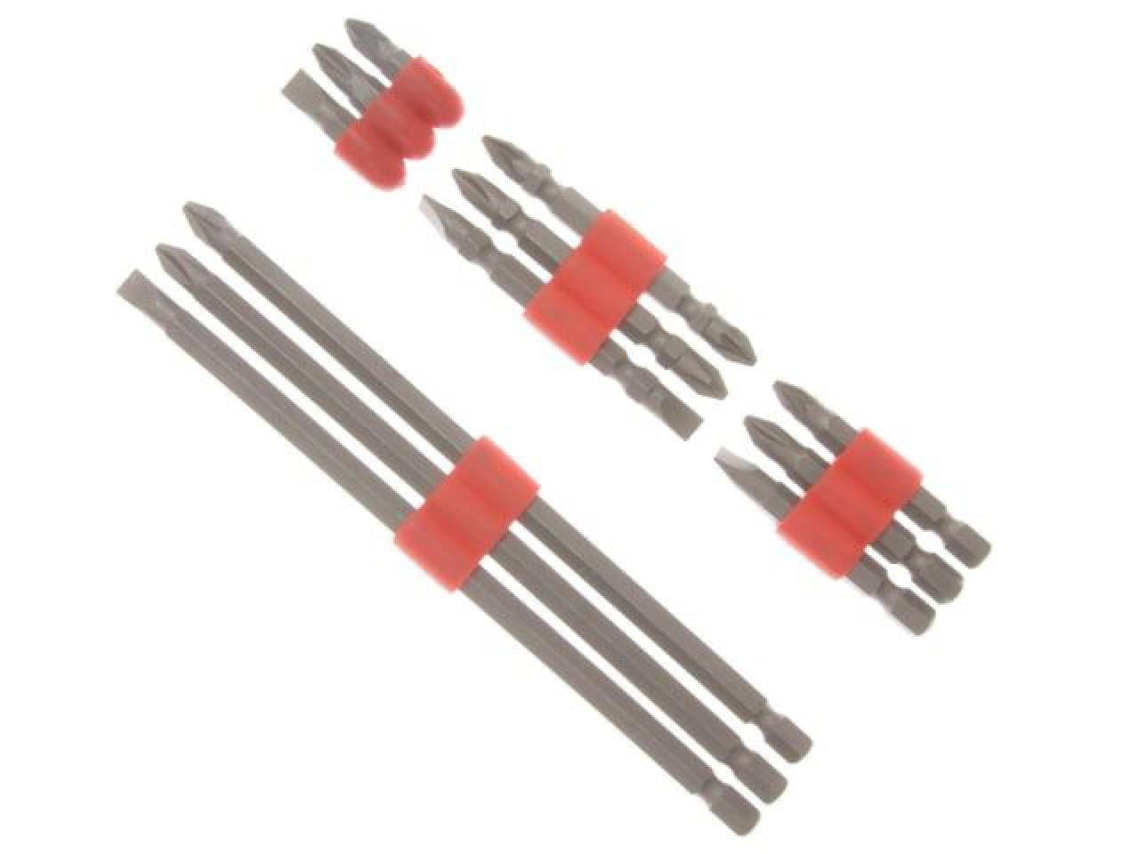 12PC SCREWDRIVER DRILL BIT SET LONG SHORT FLAT HEAD SLOTTED PHILLIPS POZI S2 PZ2