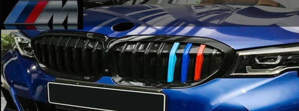 GRILLE FOR BMW 3ER G20 G21 2019+ SPORT KIDNEY GRILL DUAL SLAT M LOOK GLOSS BLACK