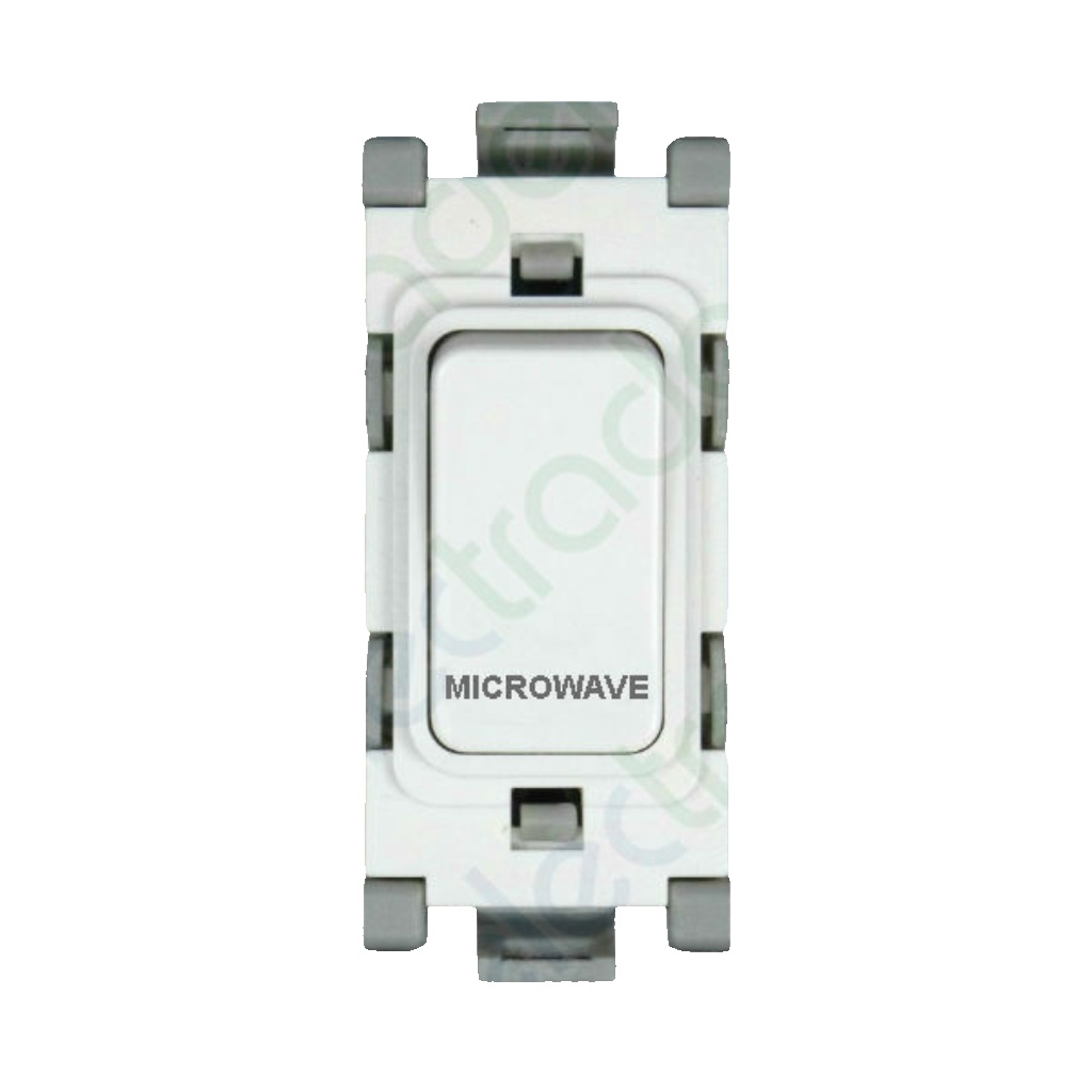 Deta G3561 Grid Switch 20 Amp Double Pole marked 'Microwave' (White)
