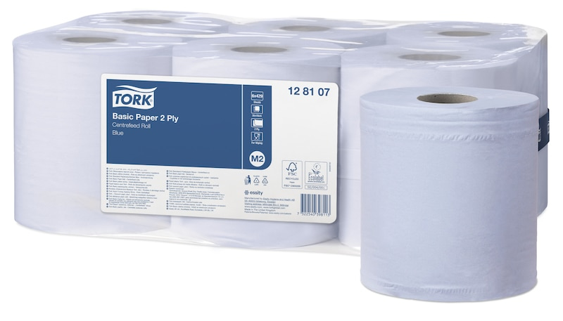 12 xTork Centrefeed Blue Roll 150m Wiping Tissue 2ply Paper Towel M2 Home Office