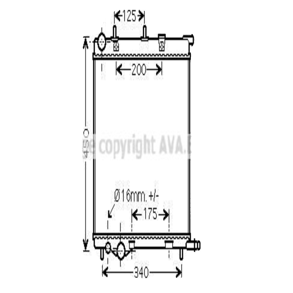 PE2368 AVA Radiator FIT CITRO?N C2 (2004) 1.1