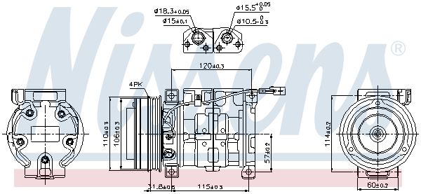 NISSENS with ID: 10S13C Refrigerant: R134a PAG 46 with 110mm pulley 4-Rillen Compatible with SUZUKI Grand Vitara I Off-Road FT, HT 9520065DA0 9520065DA1 9520065DC1 89099 - Image 8