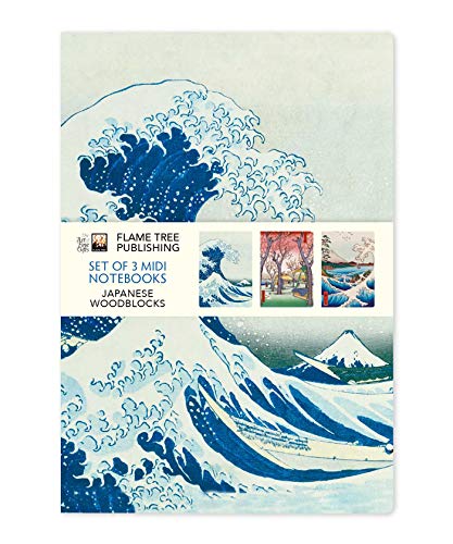 Japanese Woodblocks Set Of 3 Midi Notebooks Flame Tree Studio - Image 5