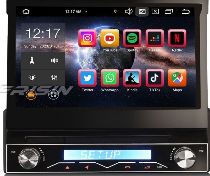 1 Din Android 14 Car Stereo Sat Nav CarPlay BT5.0 RDS Wifi DSP DVR Head Unit OBD