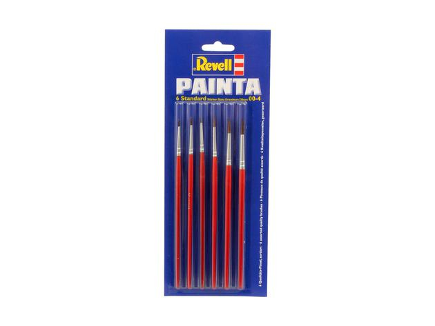 Revell Painta Brushes 6 Pack Sizes 00-4 Quality Modelling Paint Brush Set 29621
