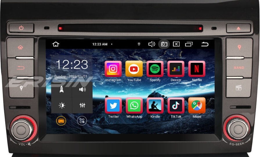 8-Core Android 14 Car Stereo Sat Nav For FIAT BRAVO Wifi DVR CarPlay OBD2 DVR CD