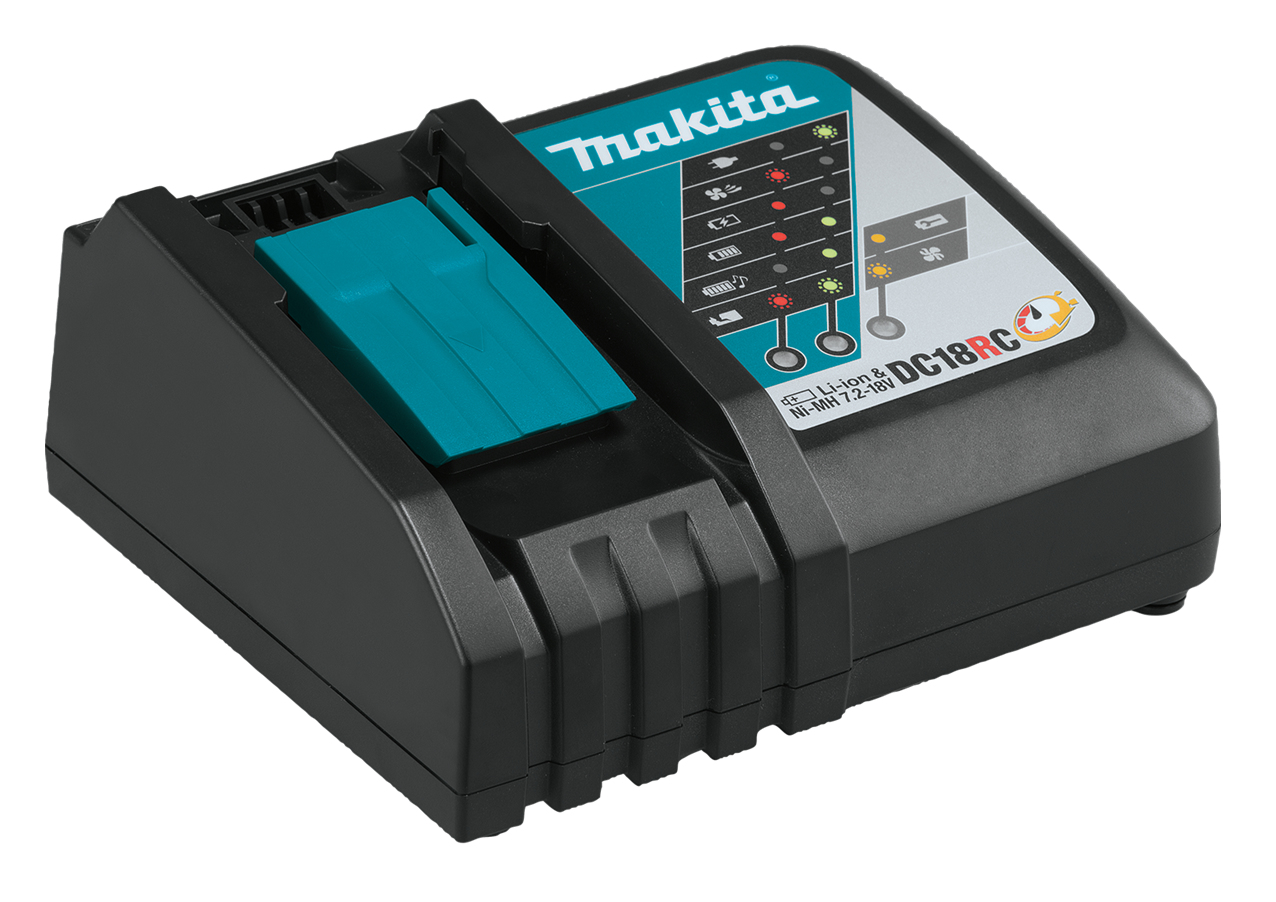 Makita Genuine DC18RC 7.2 - 18V Li-Ion Fast Charger With 1 x BL1850 5Ah Battery