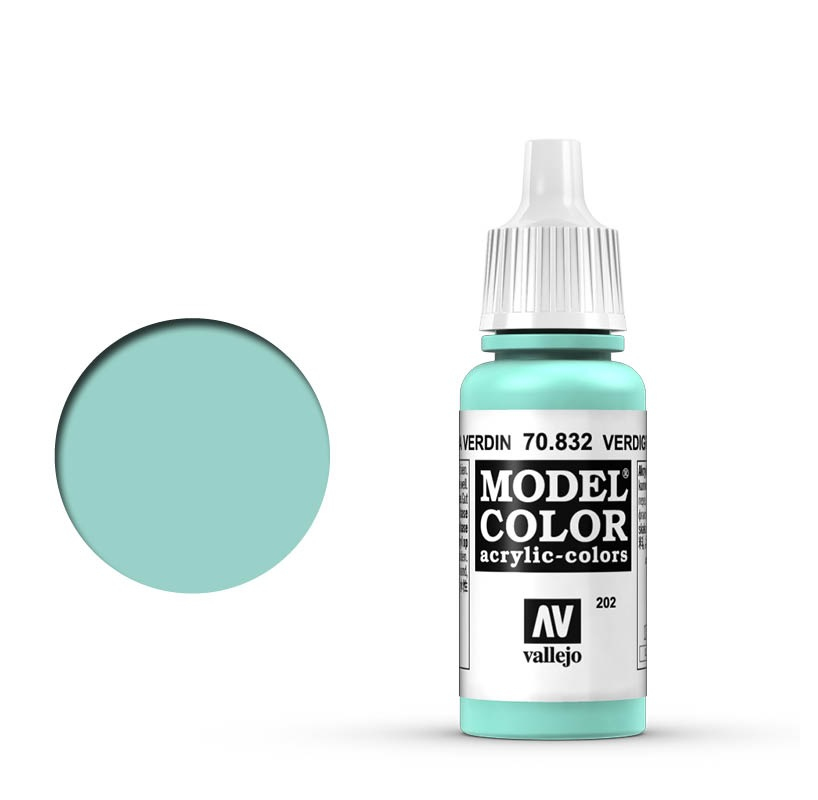 Vallejo Model Color Verdigris Glaze Acrylic 17ml Dropper Bottle - 70.832