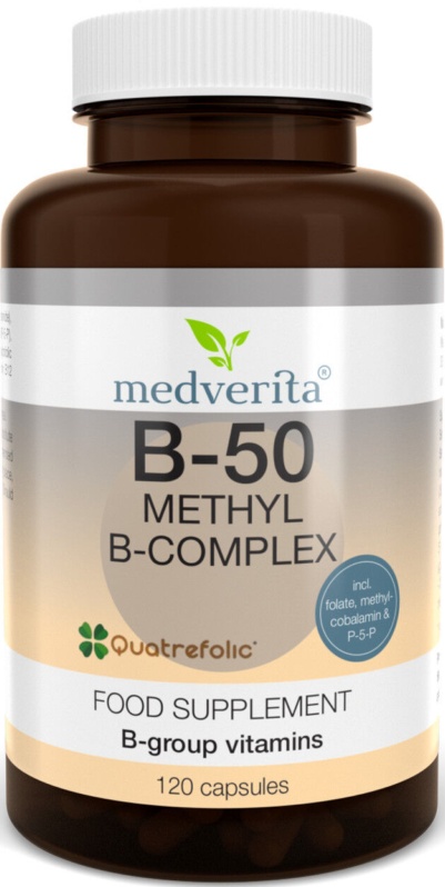 VITAMIN B 50 COMPLEX +Folate (Folic Acid)  120 caps