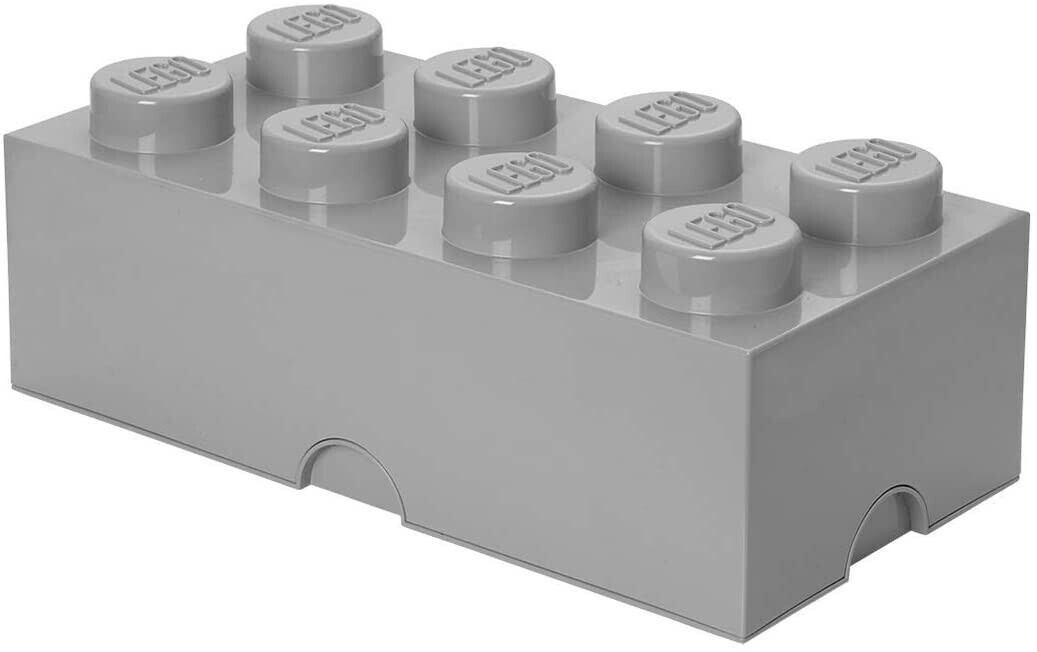 Room Copenhagen Grey Lego Storage Brick 8 Knobs, Stackable Storage Box, 12 L,