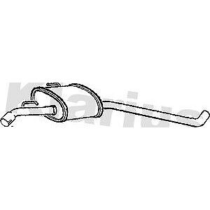 Klarius box with centre pipe (rh) fits Vauxhall omega 2.2 99-03 GM441D