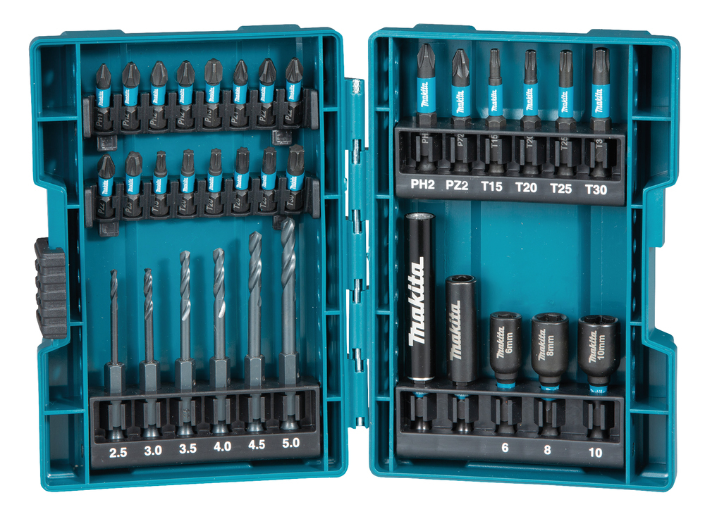 Makita B-66896 33 Piece Black Impact Torsion Screwdriver Bit Set High Durability