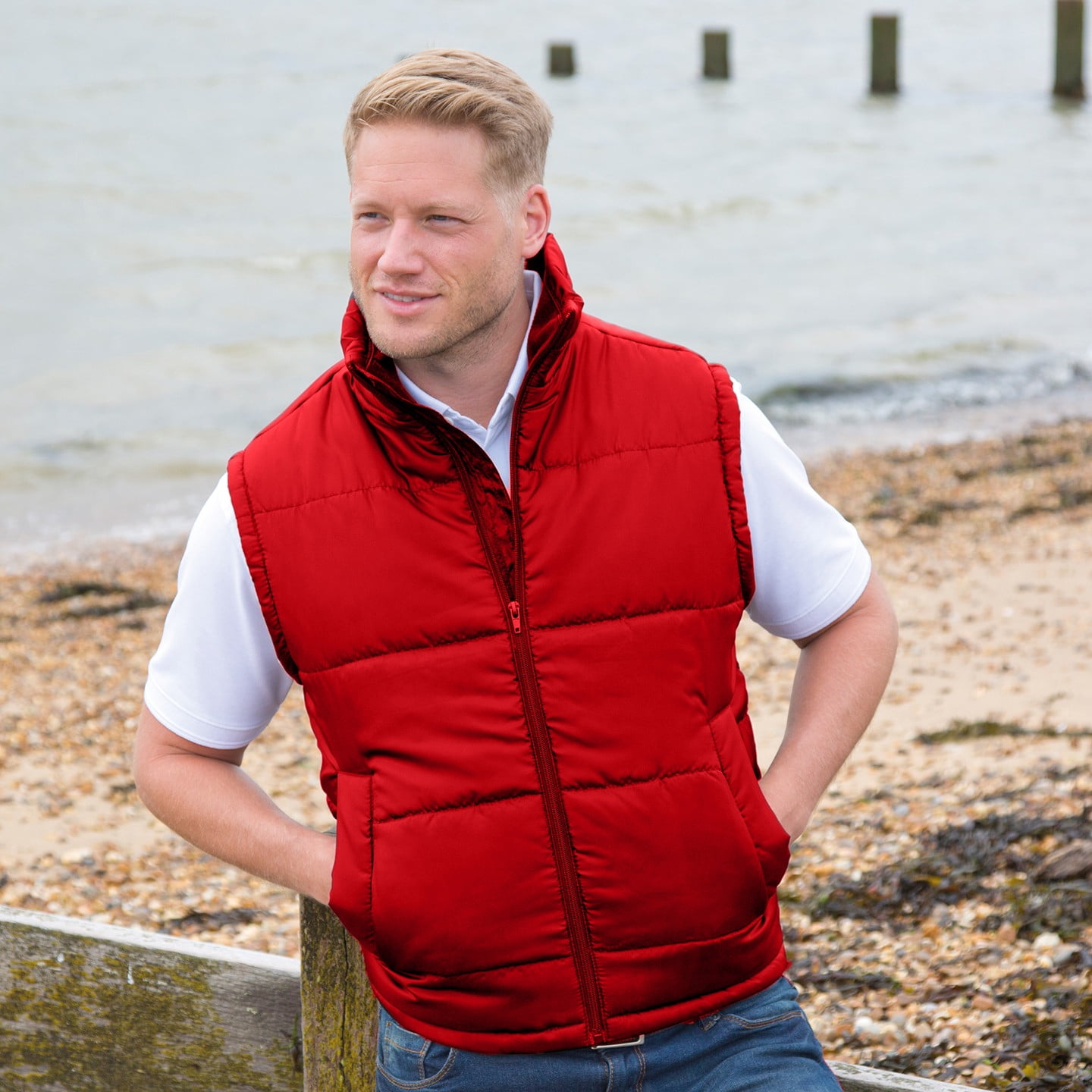 Result Men's Gilet - Water Repellent - Windproof - Red - XS