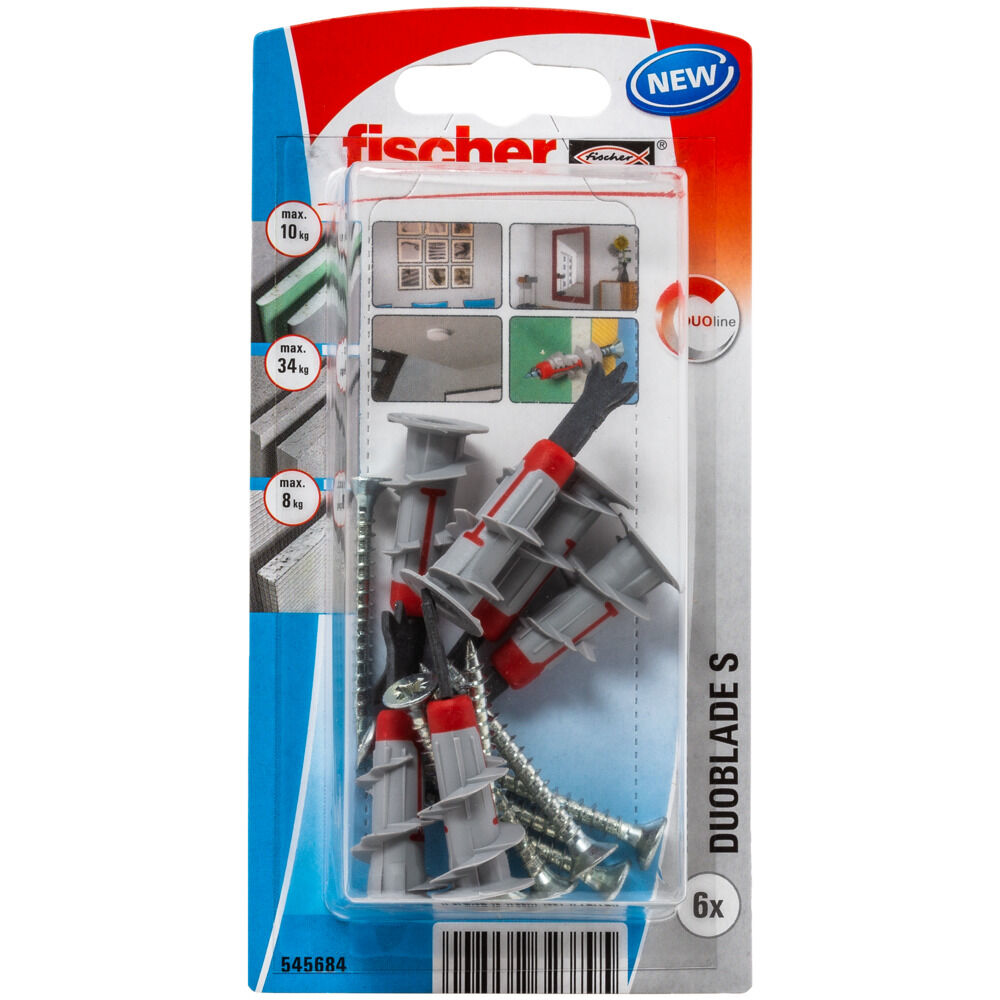 Fischer DuoBlade Drywall anchor set: self-drilling and Universal
