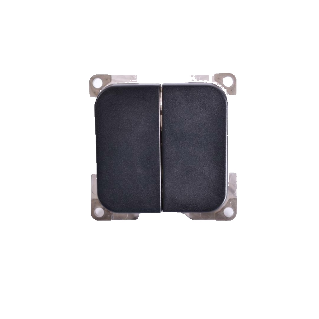 CBE C-Line BLACK RANGE 2-Gang 12 / 240v Switch Caravan, Camper Motorhome - PO426