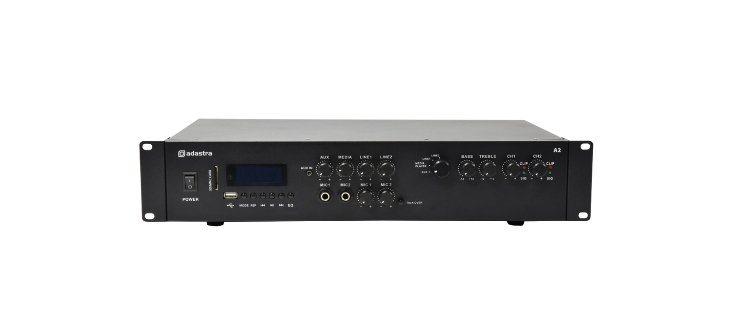 ADASTRA A2 2X 200W PA Stereo Amplifier With Bluetooth USB SD FM MP3 AUX RCA