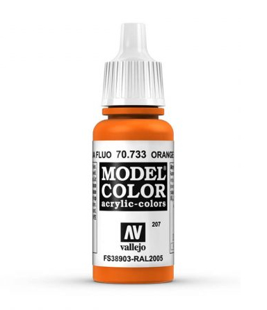 Vallejo Model Color Orange Fluorescent Acrylic 17ml/0.57 fl oz Dropper - 70.733