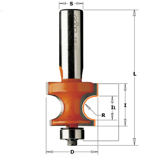 CMT Corner Beading Router Bit - 4.75mm radius  x 1/4 shank