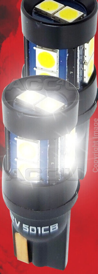 Ring Premium LED 501 Capless Bulbs 6000K White Bulb CANbus T10 Side Light x2