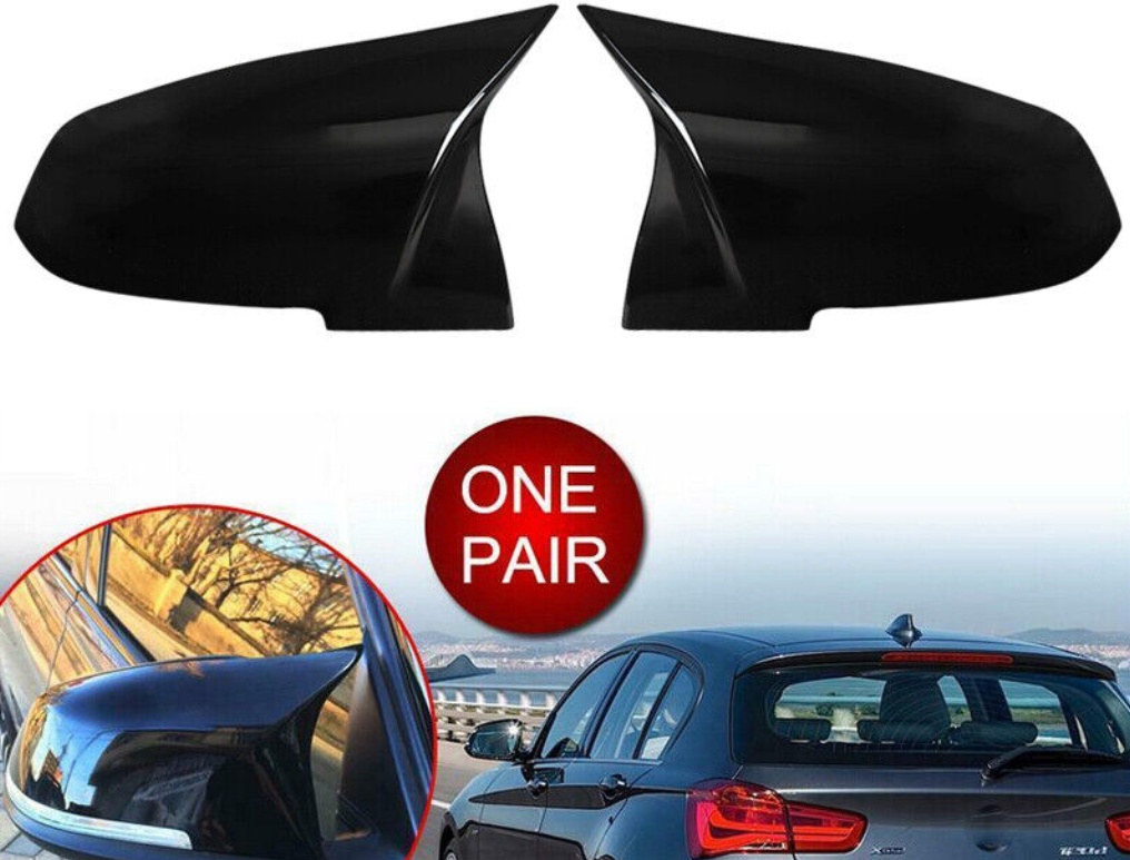 2x Glossy Wing Mirror Cover Caps For BMW F20 F21 F22 F30 F31 F32 F36 X1 E84 F87