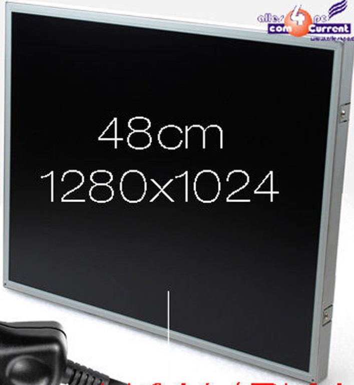 48 Cm 19"" Dauerbetrieb Monitor Lcd 1280x1024 Vga 12 + 24 V 12 24V Carversion