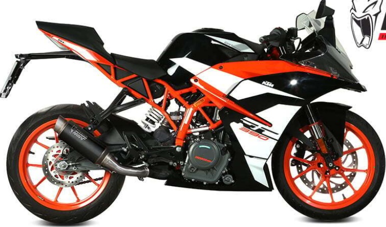 Mivv Exhaust Muffler GP PRO Black Inox black kat for KTM RC 125 2017 > 2020
