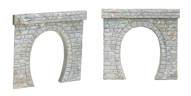 2 Tunnel Portals - Single-track catenary version HO/OO gauge Faller 120563