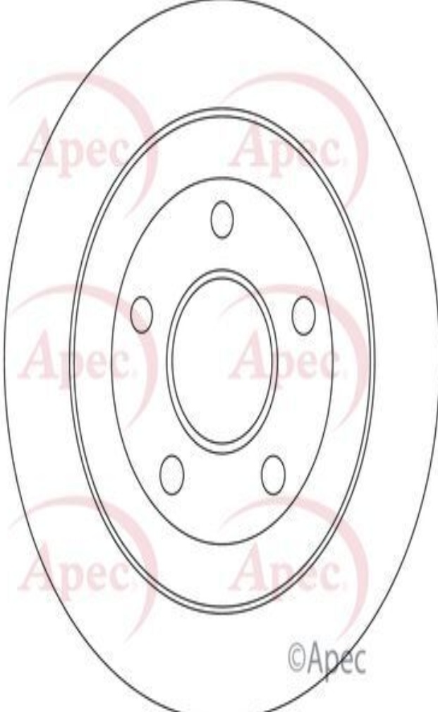 Braking System Brake Disc APEC DSK3491 Rear Solid Fits Honda Civic Outer Ø 305mm