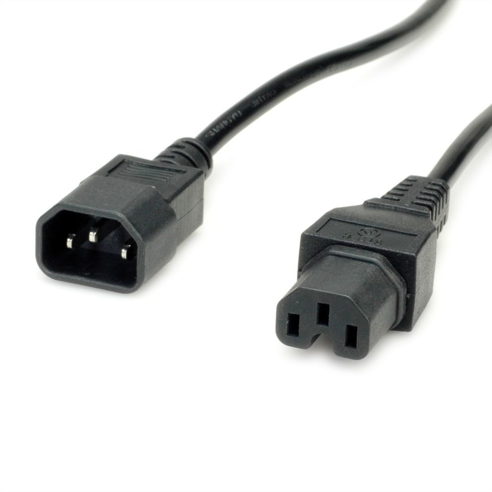 Value Appliance Cable C14/C15 Black PVC 3m 250V 10A