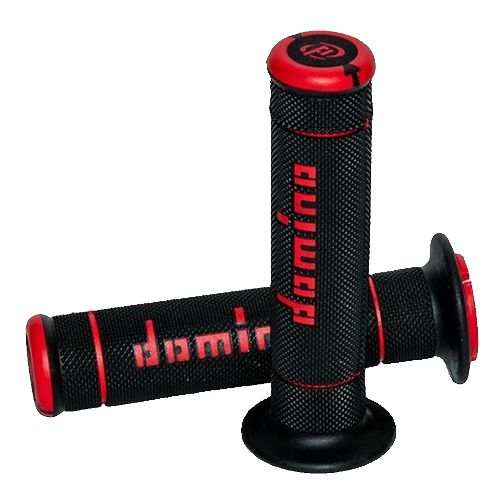 Cuffs Domino Trial Black Red Closed D 22 MM L 125 MM for Moto