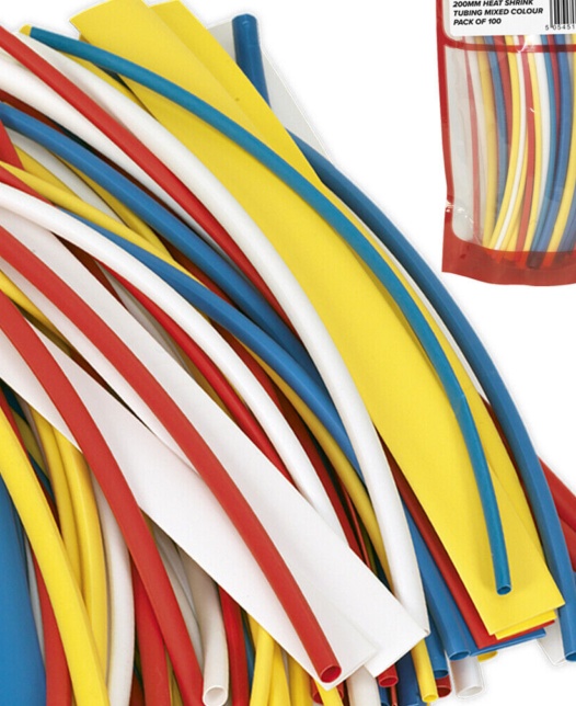Sealey HST200MC Heat Shrink Tubing 200mm 100pc - Mixed Colours