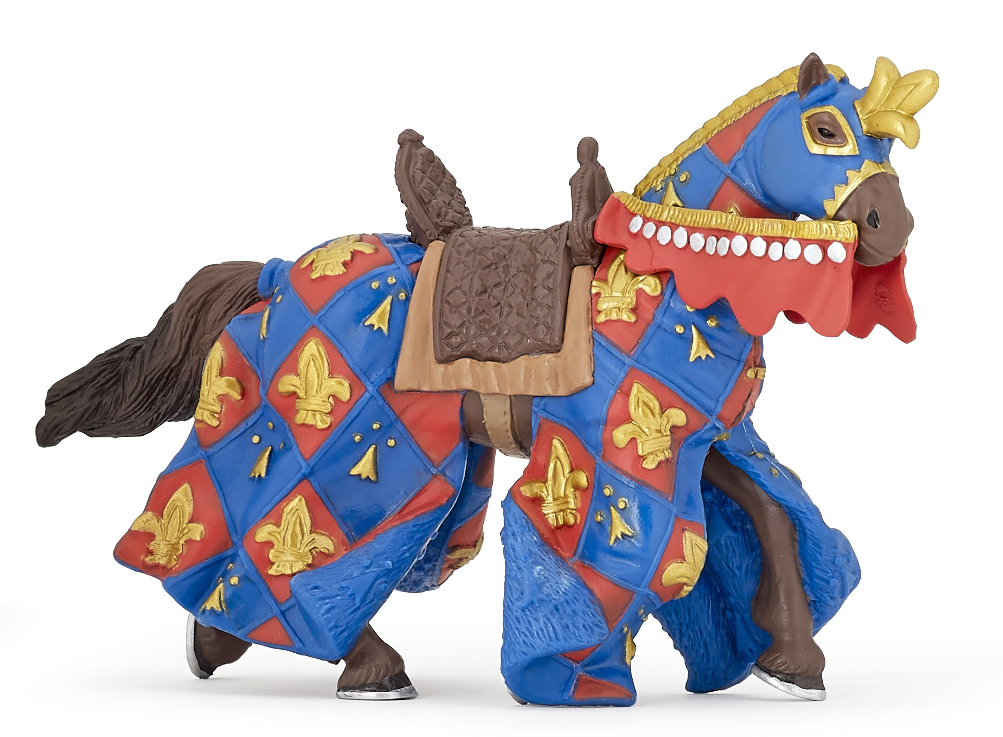 PAPO 39787 Blue horse fleur de lys for knight Knights figurine Medieval figure