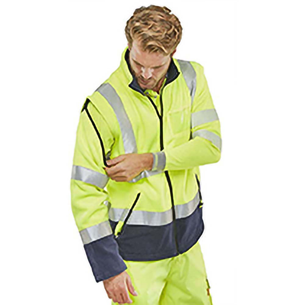 (L, Hi-Vis Yellow/ Navy) Portwest Unisex Hi-Vis Bomber Jacket (S463) / Workwear / Safetywear 5054171865710