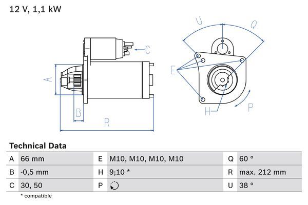 BOSCH REMAN STARTER - 0986016400