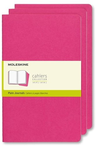 Set Of 3 Moleskine Large Plain Cahier Journals: Kinetic Pink ... - 8058647629681