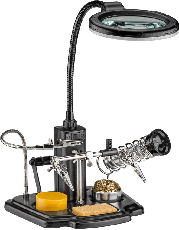 Fixpoint Lupa Sobremesa Led Soporte Soldador Y Pinzas , Leroy Merlin - Imagen 2