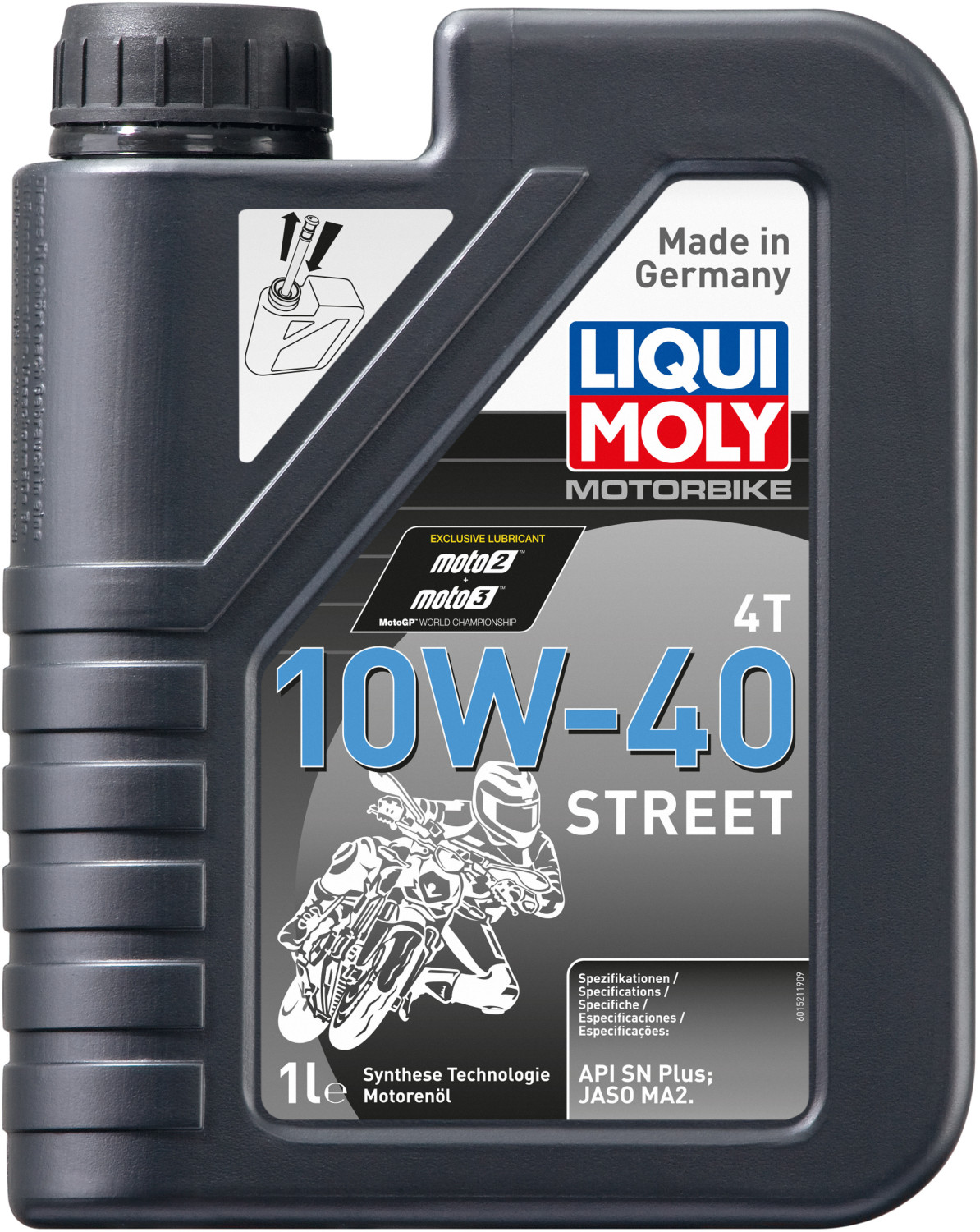 Liqui Moly HC Synthetic 4T 10W-40 Motor Oil Street - 1L Bottle For Motorcycle