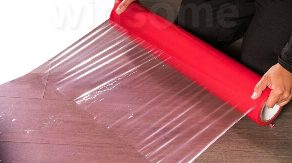 Hard Floor Protector Film Self Adhesive Clear Roll Protection 25M Cover Dust